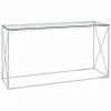 VidaXL Table d'appoint Argenté 140x40x78 cm Acier inoxydable et verre