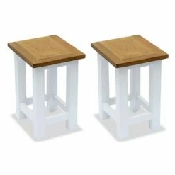 VidaXL Tables d'appoint 2 pcs 27 x 24 x 37 cm Bois de chêne massif