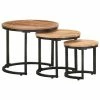 VidaXL Tables d'appoint 3 pcs Bois d'acacia solide