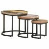 VidaXL Tables d'appoint 3 pcs Bois de récupération massif