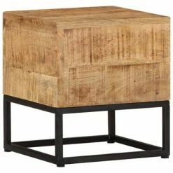 VidaXL Table d'appoint 30x30x33 cm Bois de manguier brut