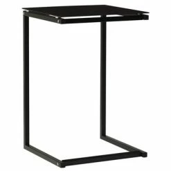 VidaXL Table d'appoint Noir 40x40x60 cm Verre trempé