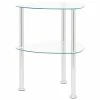 VidaXL Table d'appoint 2 niveaux Transparent 38x38x50 cm Verre trempé