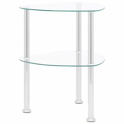 VidaXL Table d'appoint 2 niveaux Transparent 38x38x50 cm Verre trempé 1 VidaXL Table d'appoint 2 niveaux Transparent 38x38x50 cm Verre trempé