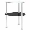 VidaXL Table 2 niveaux Transparent et noir 38x38x50 cm Verre trempé