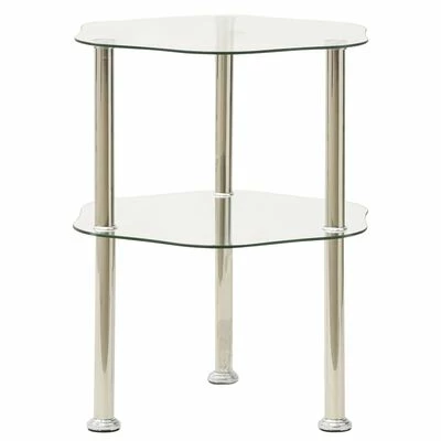 VidaXL Table d'appoint 2 niveaux Transparent 38x38x50 cm Verre trempé 1 VidaXL Table d'appoint 2 niveaux Transparent 38x38x50 cm Verre trempé