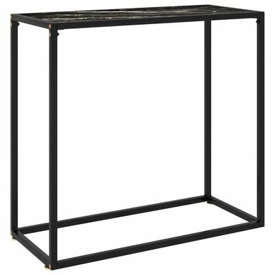 VidaXL Table console Noir 80x35x75 cm Verre trempé 1 VidaXL Table console Noir 80x35x75 cm Verre trempé