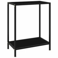 VidaXL Table console Noir 60x35x75 cm Verre trempé