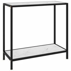 VidaXL Table console Blanc 80x35x75 cm Verre trempé