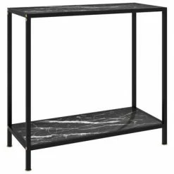 VidaXL Table console Noir 80x35x75 cm Verre trempé