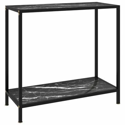 VidaXL Table console Noir 80x35x75 cm Verre trempé 1 VidaXL Table console Noir 80x35x75 cm Verre trempé