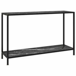 VidaXL Table console Noir 120x35x75 cm Verre trempé