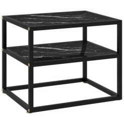 VidaXL Table console Noir 50x40x40 cm Verre trempé