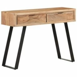 VidaXL Table console 100x35x76 cm Bois d'acacia avec bord naturel