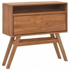 VidaXL Table console 80x30x80 cm Bois de teck solide