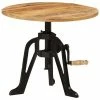 VidaXL Table d'appoint 60x(42-62) cm Bois massif de manguier et fonte
