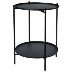 Ambiance Table d'appoint Métal 50,5 cm Noir