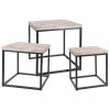 Ambiance Ensemble de tables d'appoint 3 pcs Teck