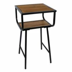 Gifts Amsterdam Table d'appoint dessus bois Xem Métal Noir 35x35x65 cm