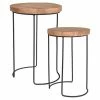 Home&Styling Ensemble de tables d'appoint 2 pcs Teck