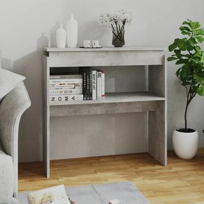 VidaXL Table console Gris béton 80x30x80 cm Aggloméré 2 VidaXL Table console Gris béton 80x30x80 cm Aggloméré – Image 2