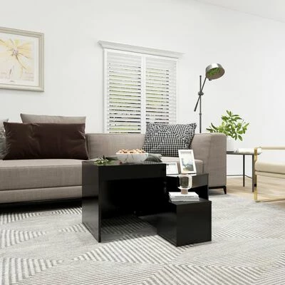 VidaXL Tables gigognes 3 pcs Noir Aggloméré 2 VidaXL Tables gigognes 3 pcs Noir Aggloméré – Image 2