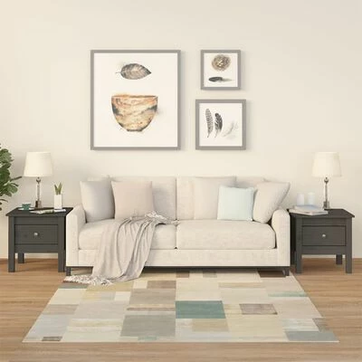 VidaXL Tables d'appoint 2 pcs Gris 40x40x39 cm Bois massif de pin 2 VidaXL Tables d'appoint 2 pcs Gris 40x40x39 cm Bois massif de pin – Image 2