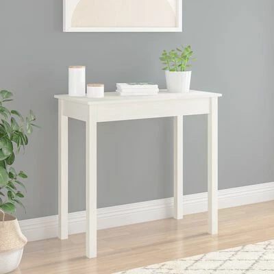 VidaXL Table console Blanc 80x40x75 cm Bois massif de pin 2 VidaXL Table console Blanc 80x40x75 cm Bois massif de pin – Image 2