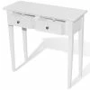 VidaXL Table de console et coiffeuse avec 2 tiroirs Blanc
