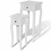 VidaXL Table gigogne 2 pcs avec tiroir Blanc