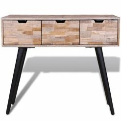 VidaXL Table console avec 3 tiroirs Bois de teck recyclé -Tables d'appoint Soldes image 2 241709