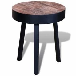 VidaXL Table d'appoint ronde Bois de teck recyclé 7 VidaXL Table d'appoint ronde Bois de teck recyclé -Tables d'appoint Soldes image 2 241713