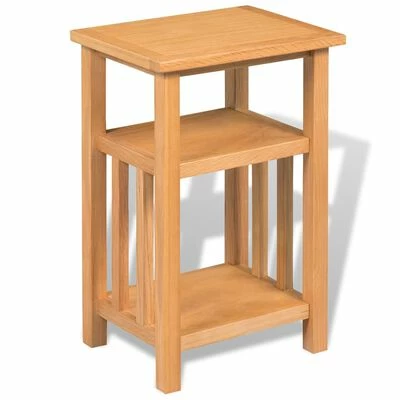VidaXL Table d'appoint avec étagère à revues Chêne massif 27x35x55 cm 1 VidaXL Table d'appoint avec étagère à revues Chêne massif 27x35x55 cm