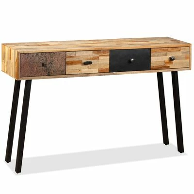 VidaXL Table console Teck massif de récupération 120 x 30 x 76 cm 2 VidaXL Table console Teck massif de récupération 120 x 30 x 76 cm – Image 2