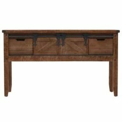 VidaXL Table console Bois massif de sapin 131 x 35,5 x 75 cm Marron -Tables d'appoint Soldes image 2 246121