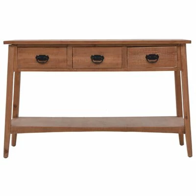 VidaXL Table console bois de sapin massif 126 x 40 x 77,5 cm Marron 2 VidaXL Table console bois de sapin massif 126 x 40 x 77,5 cm Marron – Image 2