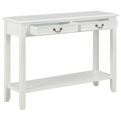 VidaXL Table console Blanc 110x35x80 cm Bois 2 VidaXL Table console Blanc 110x35x80 cm Bois – Image 2