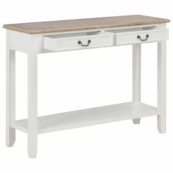 VidaXL Table console Blanc 110x35x80 cm Bois -Tables d'appoint Soldes image 2 249901
