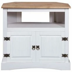 VidaXL Table console Gamme Corona Pin mexicain Blanc 80x43x78 cm -Tables d'appoint Soldes image 2 282630