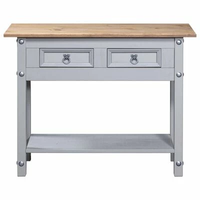 VidaXL Table console Gamme Corona Pin mexicain Gris 90x34,5x73 cm 2 VidaXL Table console Gamme Corona Pin mexicain Gris 90x34,5x73 cm – Image 2