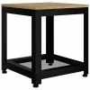 VidaXL Table d'appoint Marron clair et noir 40x40x45 cm MDF et fer