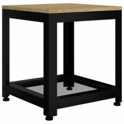 VidaXL Table d'appoint Marron clair et noir 40x40x45 cm MDF et fer