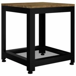 VidaXL Table d'appoint Marron foncé et noir 40x40x45 cm MDF et fer