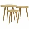 VidaXL Ensemble de tables d'appoint 3 pcs Marron clair MDF et fer