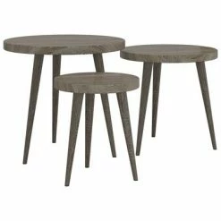 VidaXL Ensemble de tables d'appoint 3 pcs Gris MDF et fer