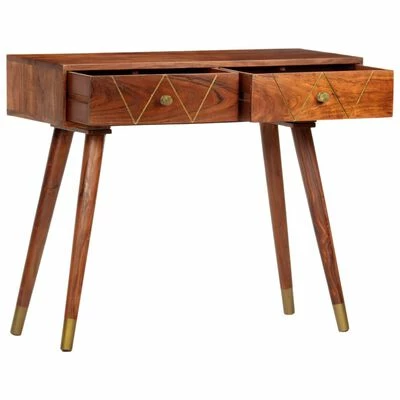 VidaXL Table console 90x35x76 cm Bois d'acacia massif 2 VidaXL Table console 90x35x76 cm Bois d'acacia massif – Image 2