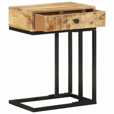 VidaXL Table d'appoint en forme d'U 45x30x61cm Bois de manguier massif 2 VidaXL Table d'appoint en forme d'U 45x30x61cm Bois de manguier massif – Image 2
