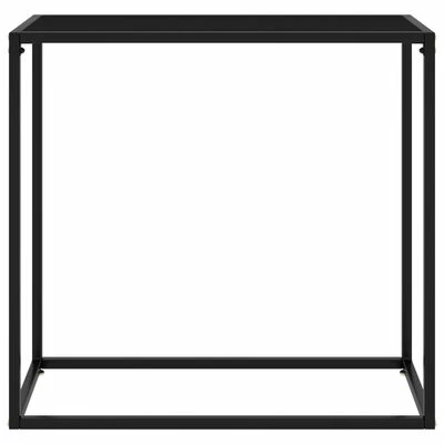 VidaXL Table console Noir 80x35x75 cm Verre trempé 2 VidaXL Table console Noir 80x35x75 cm Verre trempé – Image 2