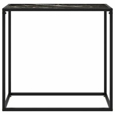 VidaXL Table console Noir 80x35x75 cm Verre trempé 2 VidaXL Table console Noir 80x35x75 cm Verre trempé – Image 2
