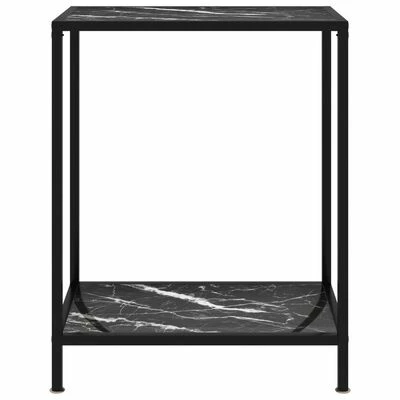 VidaXL Table console Noir 60x35x75 cm Verre trempé 2 VidaXL Table console Noir 60x35x75 cm Verre trempé – Image 2
